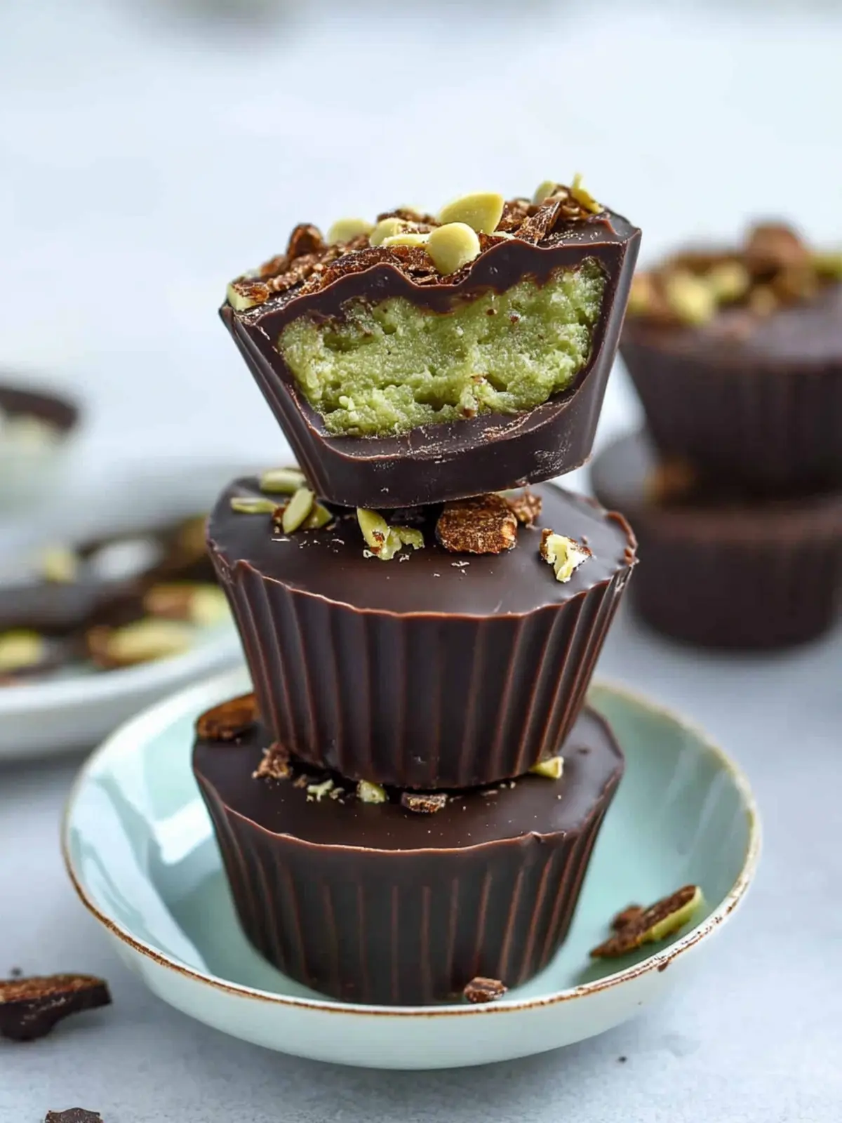 Delicious Dubai Chocolate Cups: No-Bake Pistachio Delight 4 Dubai Chocolate Cups