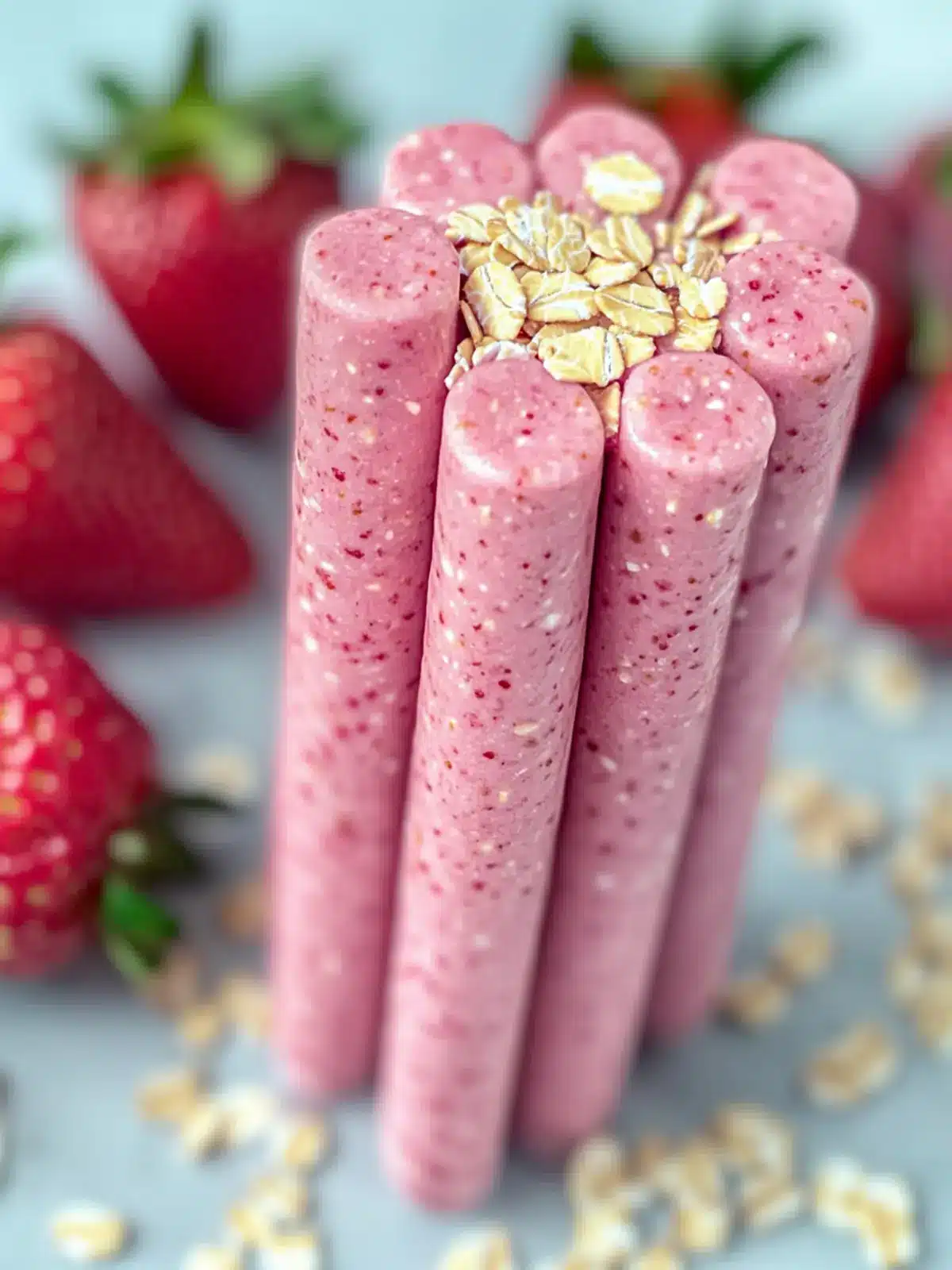 Strawberry Oat Smoothie Sticks Recipe for Happy Dogs 3 Strawberry Oat Smoothie Sticks Recipe for Dogs