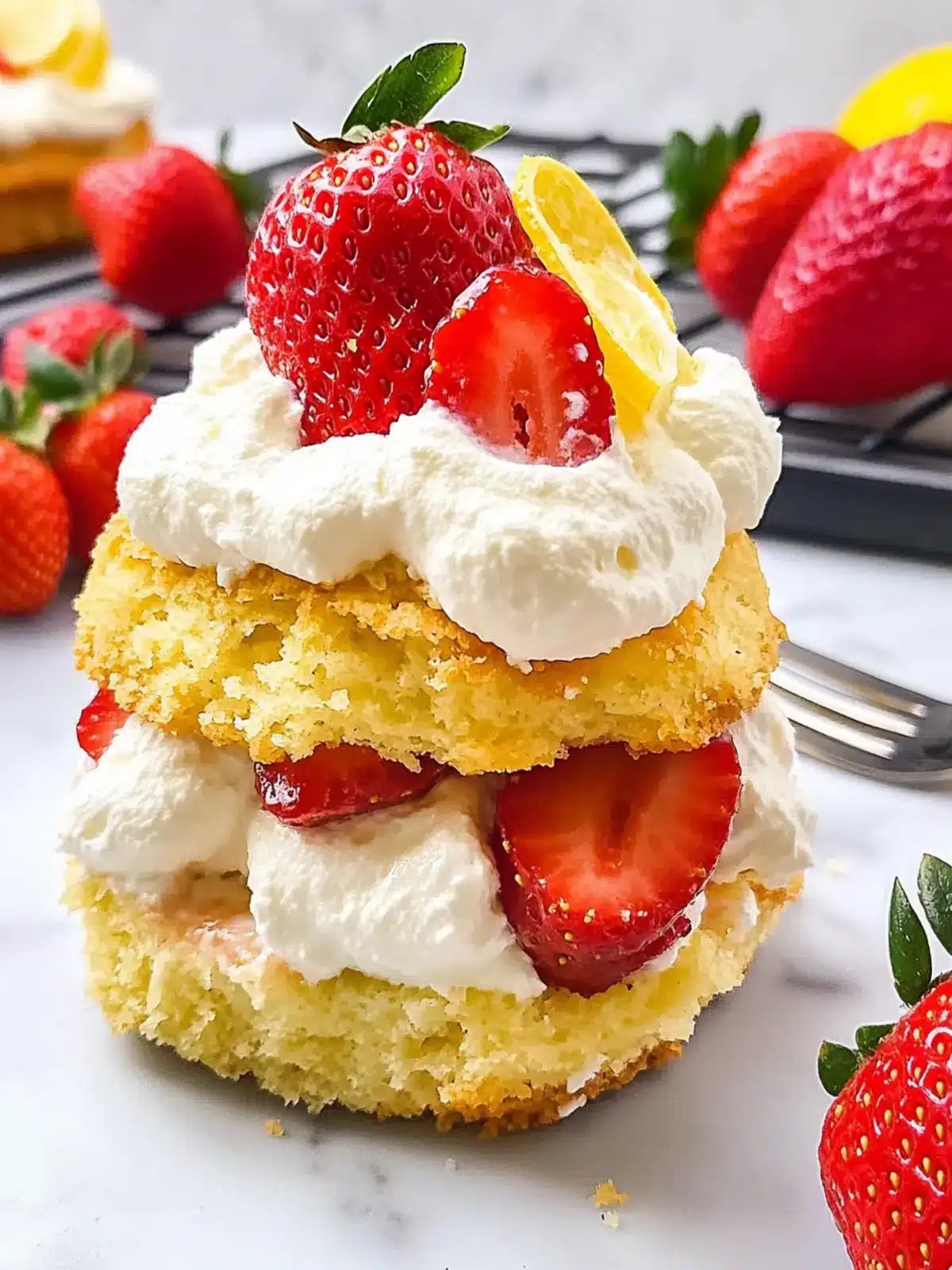 Strawberry Lemon Shortcake with Homemade Whipped Cream Delight 2 Strawberry Lemon Shortcake with Homemade Whipped Cream