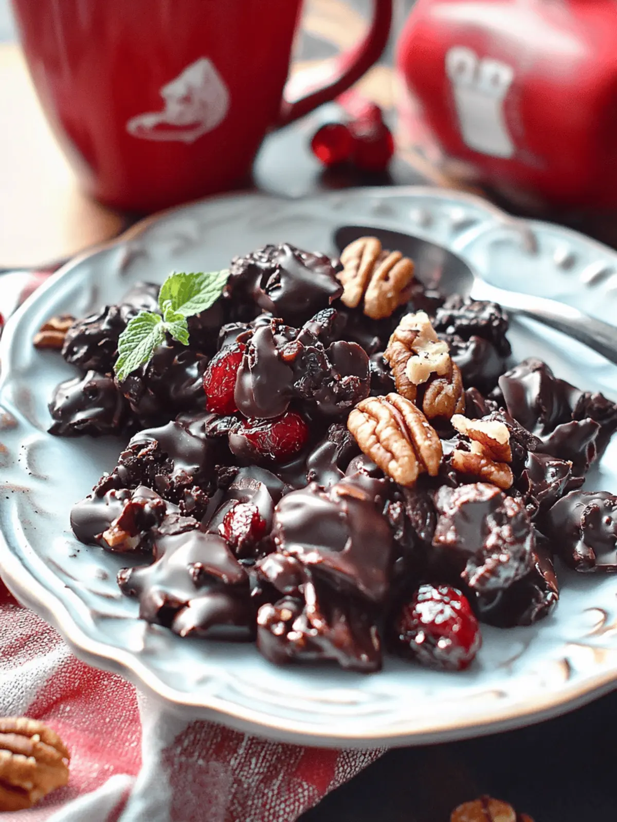Irresistible Chocolate Pecan Cranberry Clusters in Minutes 4 Chocolate Pecan Cranberry Clusters