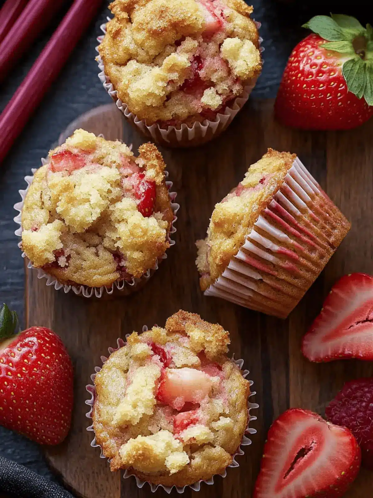Decadent Strawberry Rhubarb Muffins to Brighten Your Day 3 Strawberry Rhubarb Muffins