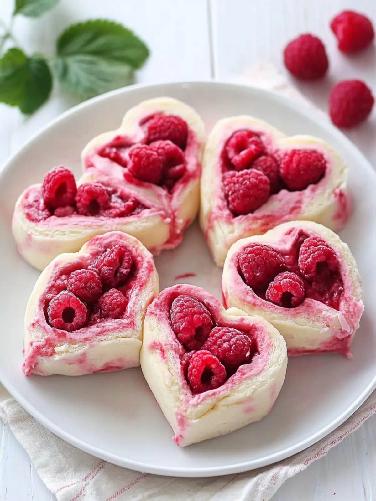 Irresistible Heart Shaped Raspberry Rolls for a Sweet Surprise 4 Heart Shaped Raspberry Rolls