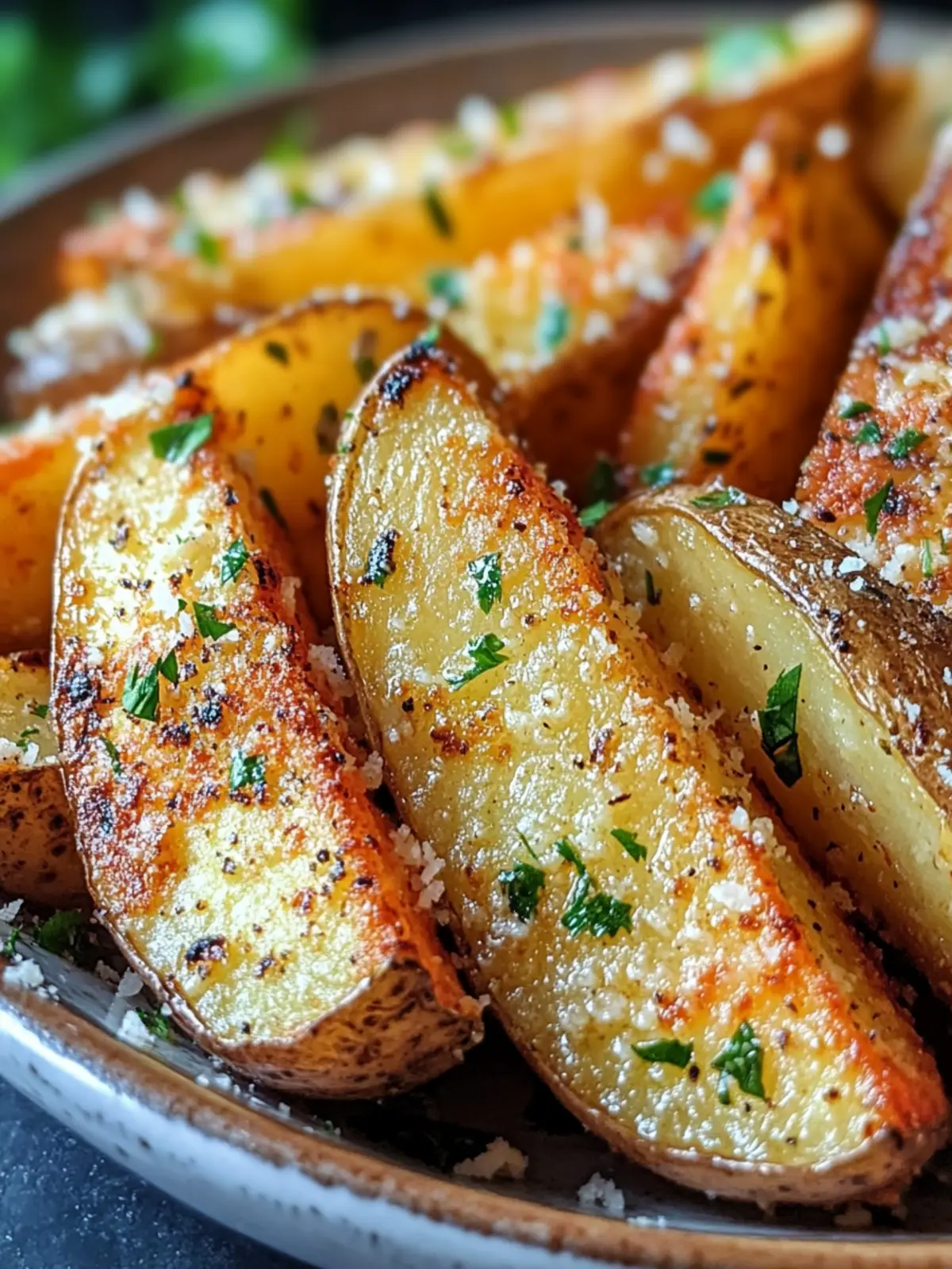 Crispy Baked Garlic Parmesan Potato Wedges You'll Crave 4 Baked Garlic Parmesan Potato Wedges