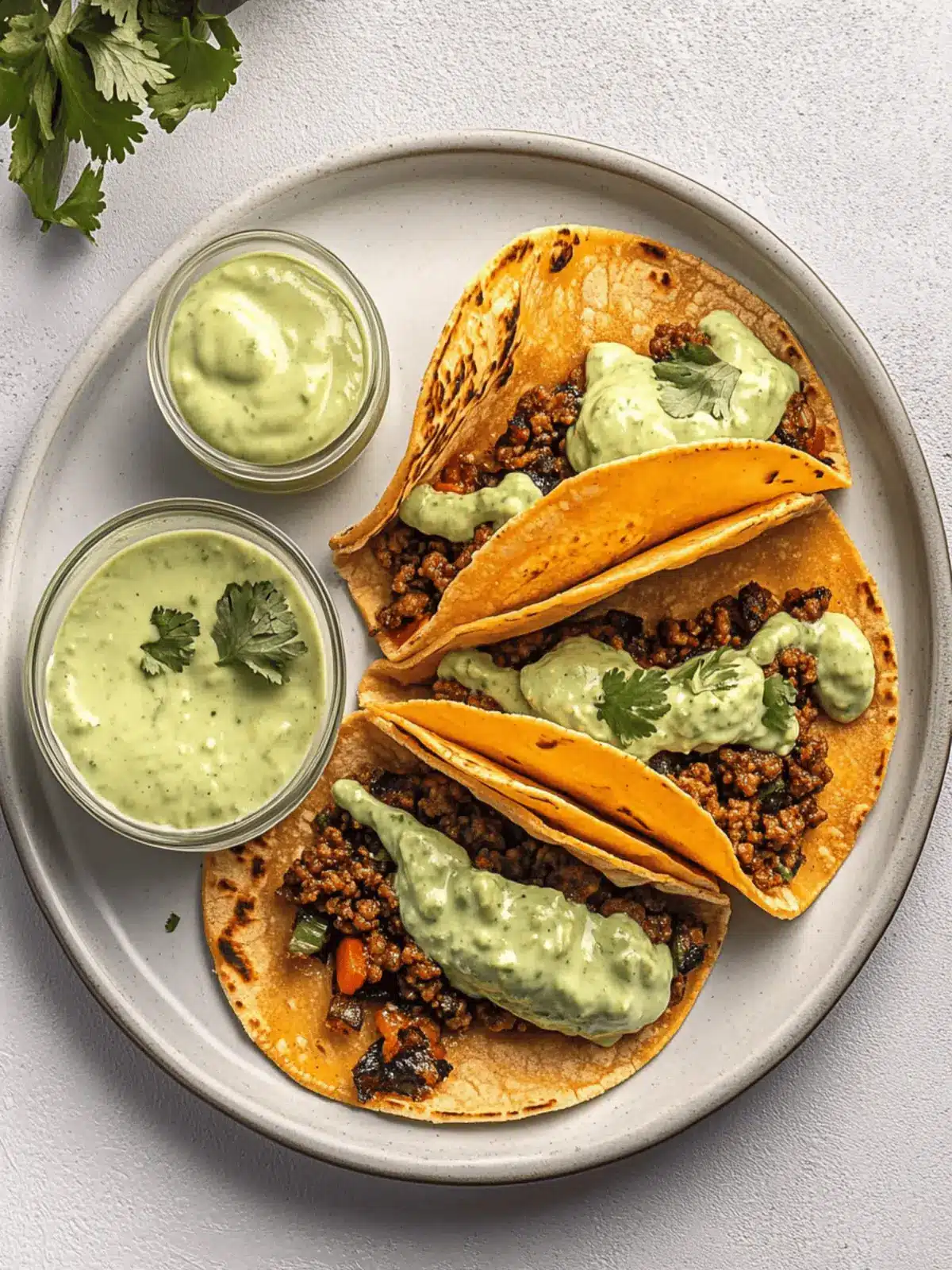 Crispy Baked Ground Turkey Tacos with Creamy Avocado Sauce 3 Crispy Baked Ground Turkey Tacos with Avocado Sauce