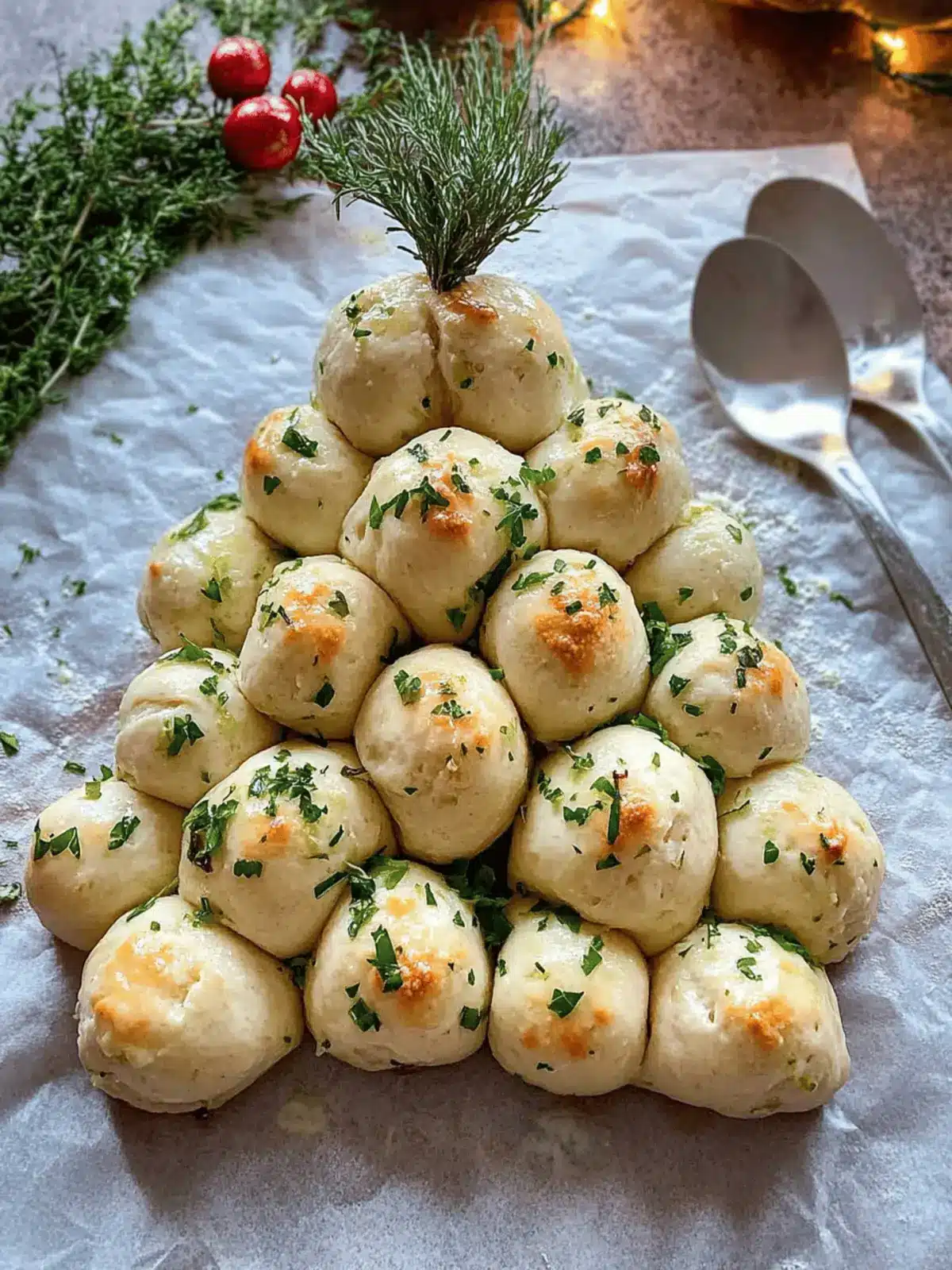 Decadent Mozzarella and Garlic Butter Dough Ball Christmas Tree 4 Mozzarella and Garlic Butter Dough Ball Christmas Tree