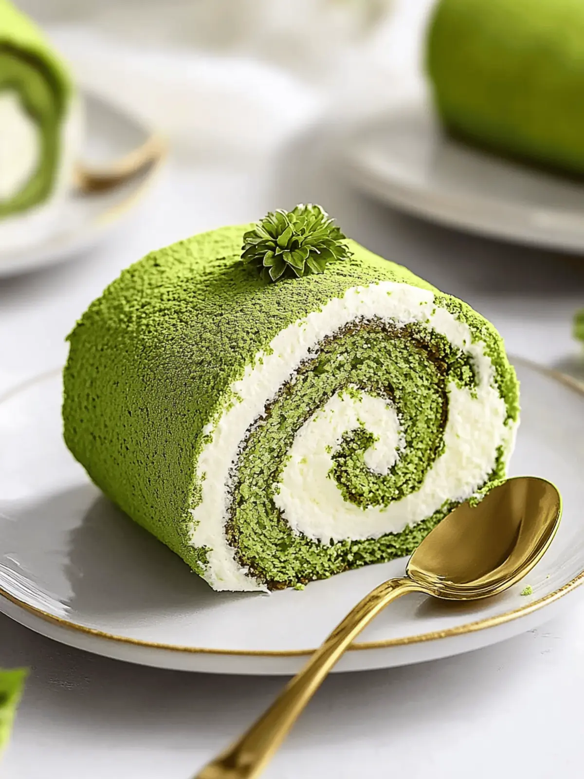 Irresistible Matcha Roll Cake with Creamy Whipped Filling 2 Matcha Roll Cake