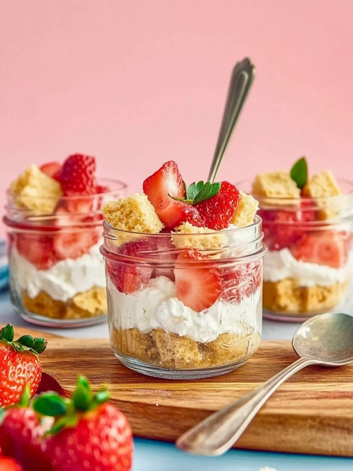 Strawberry Shortcake Cottage Cheesecake Jars for Easy Summer Bliss 3 Strawberry shortcake cottage cheesecake jars