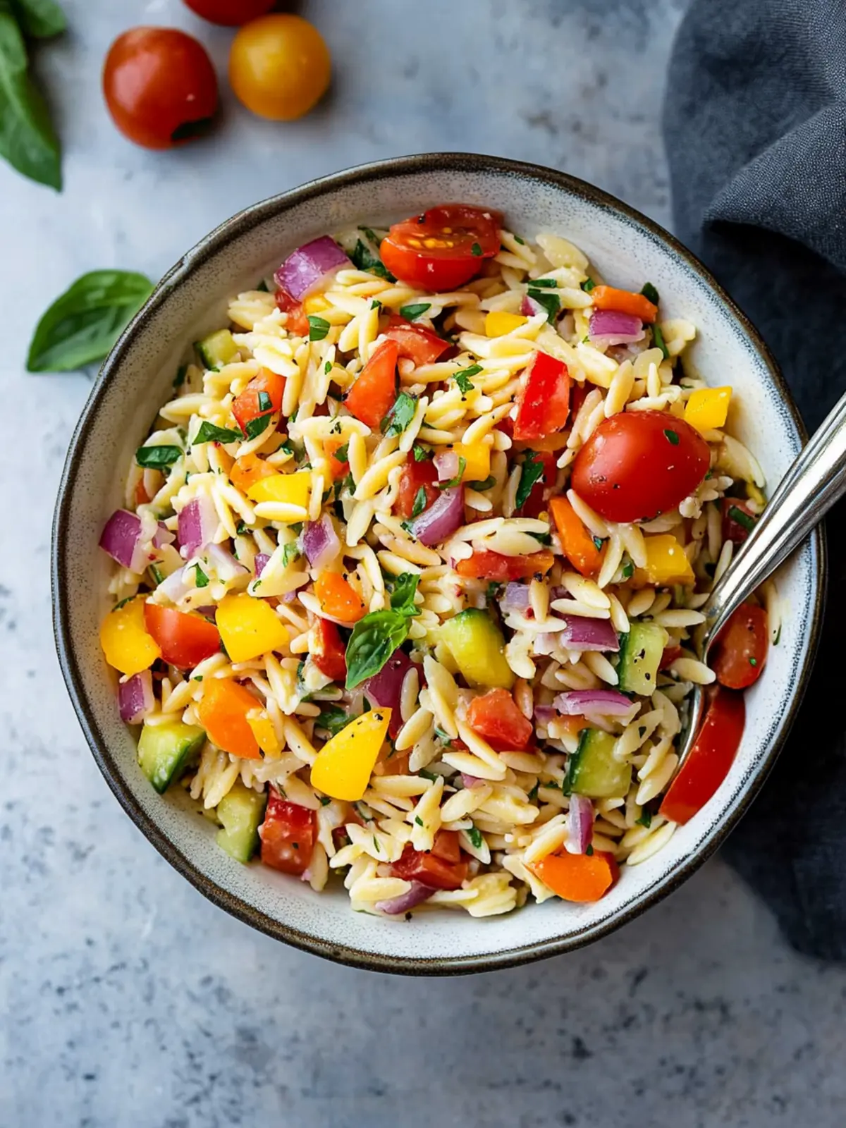 Vibrant Rainbow Orzo Salad in Under 30 Minutes 3 Rainbow Orzo Salad