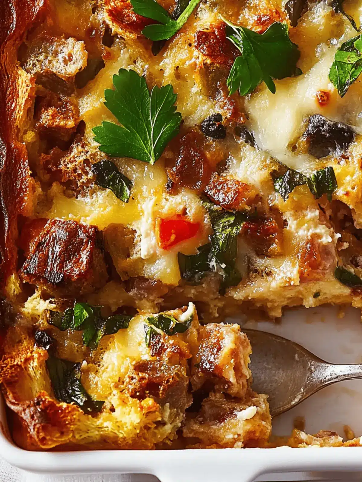 Savory Breakfast Strata Loaded with Italian Sausage and Veggies 3 Breakfast Strata