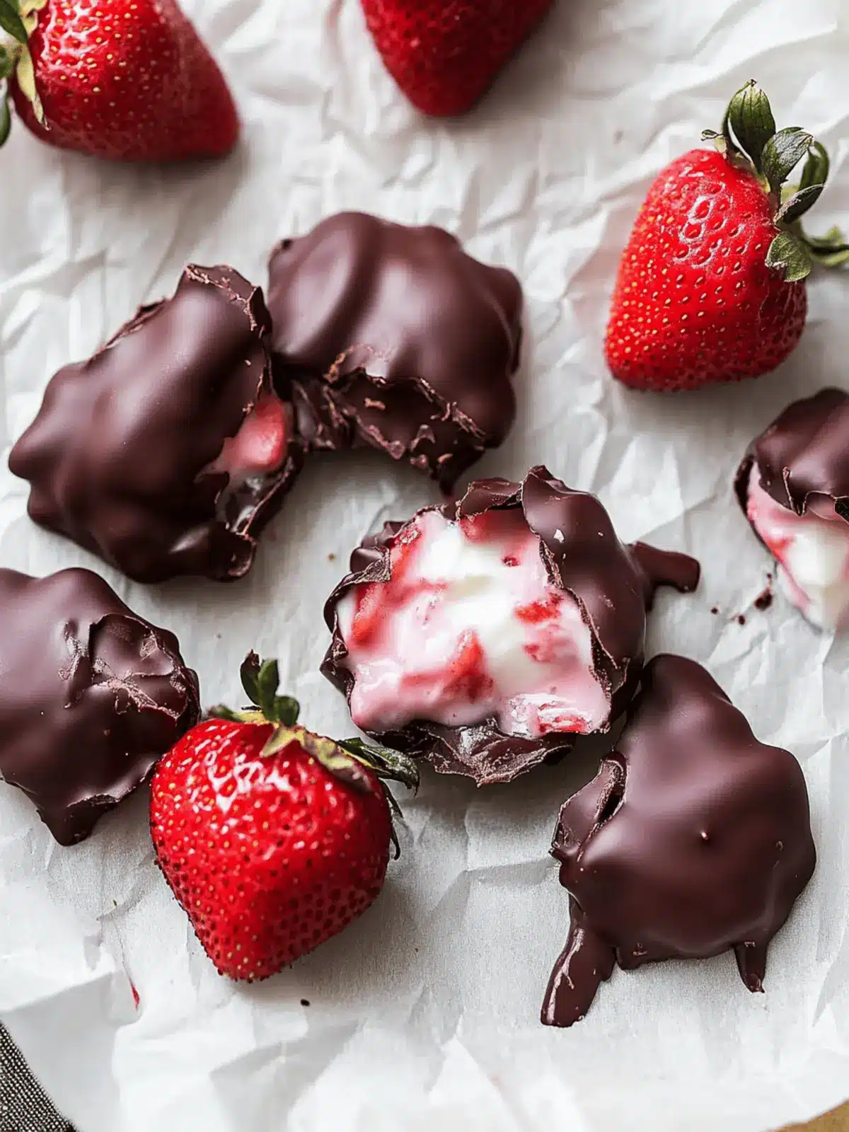 Chocolate-Covered Strawberry Yogurt Clusters for Guilt-Free Indulgence 2 Chocolate-Covered Strawberry Yogurt Clusters