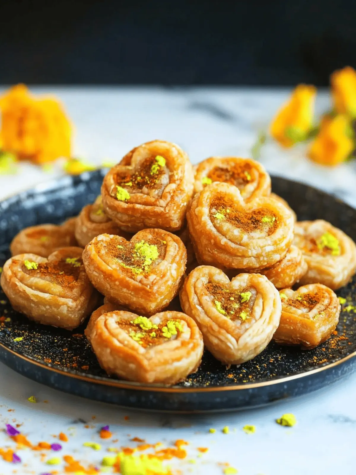 Gujiya Hearts: Flaky, Fun, Full of Flavor for Diwali Joy! 4 Gujiya Hearts (Flaky, Fun, and Full of Flavor!) for Diwali Celebration