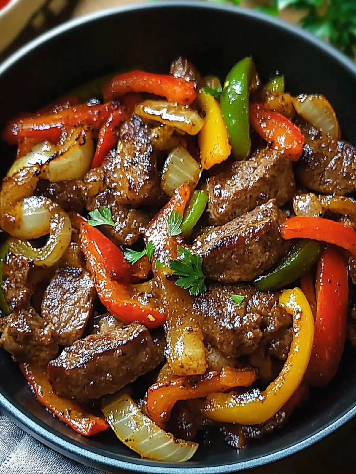 Zesty Pepper Steak with Bell Peppers and Onions Easy Recipe 2 Pepper Steak with Bell Peppers and Onions