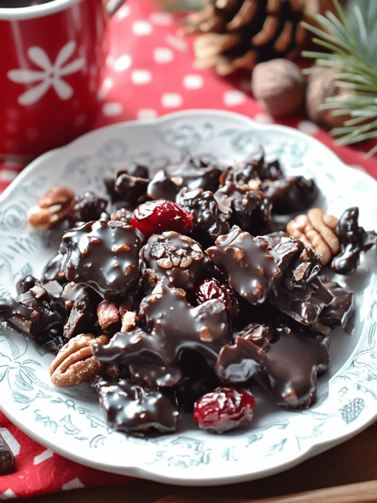 Irresistible Chocolate Pecan Cranberry Clusters in Minutes 2 Chocolate Pecan Cranberry Clusters