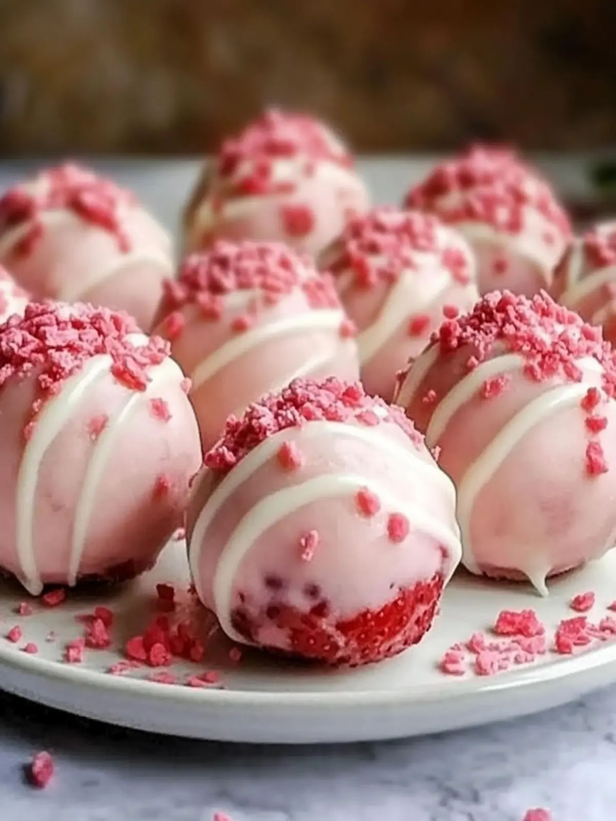 Delicious No-Bake Strawberry Cheesecake Truffle Balls Recipe 4 Strawberry Cheesecake Truffle Balls