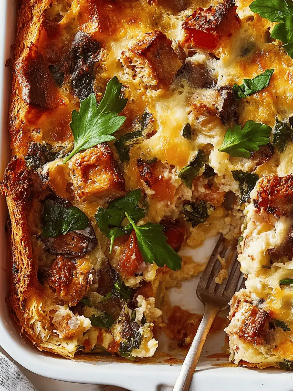 Savory Breakfast Strata Loaded with Italian Sausage and Veggies 4 Breakfast Strata