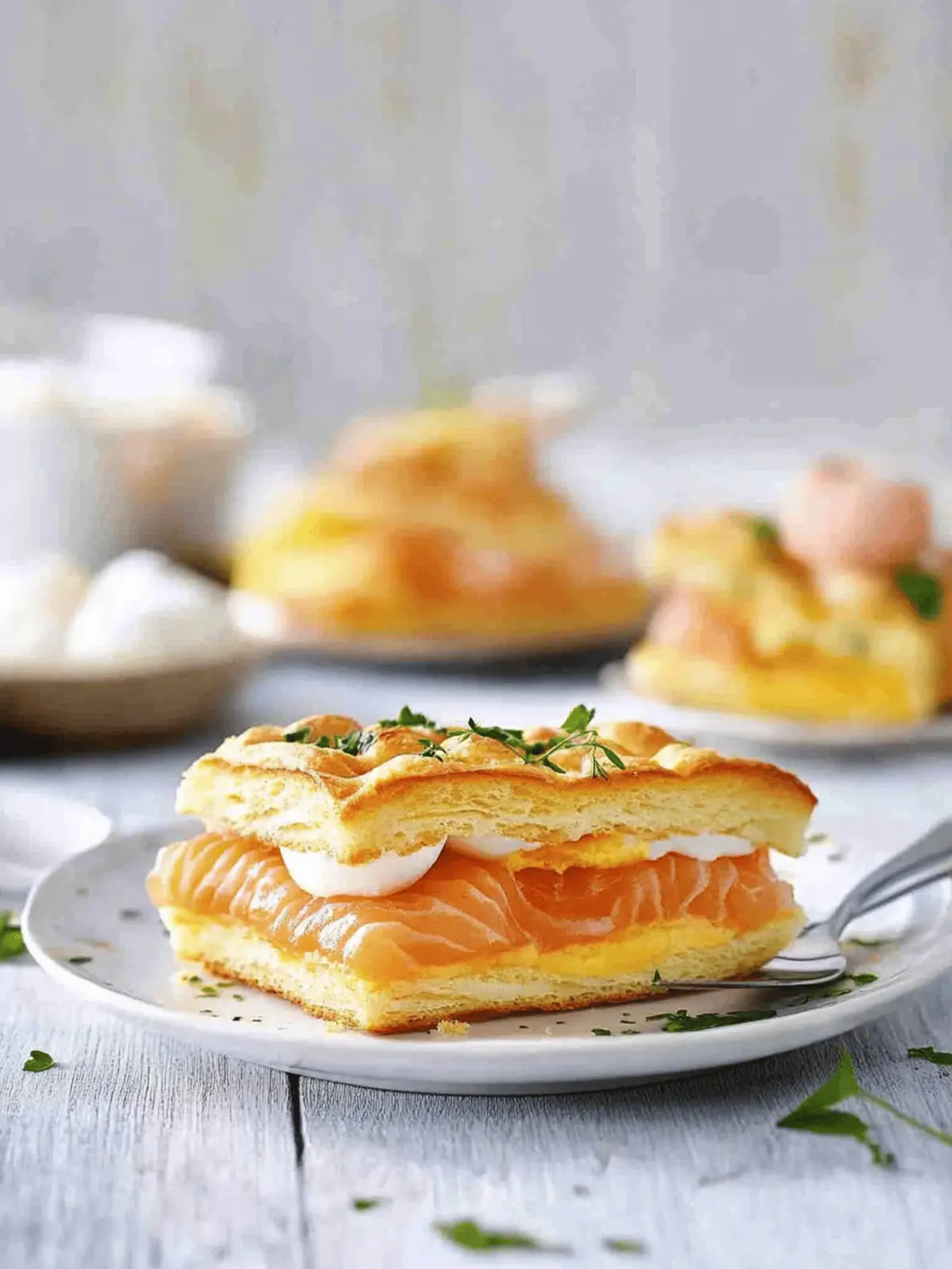 Smoked Salmon and Egg Breakfast Mille-feuille for a Chic Brunch 2 Smoked Salmon and Egg Breakfast Mille-feuille