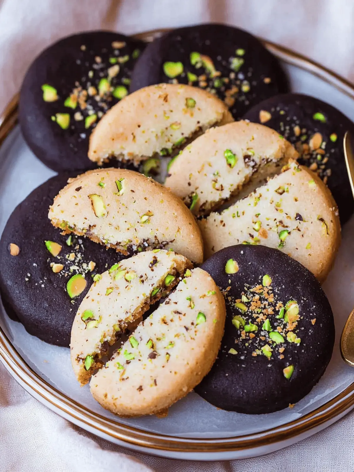 Irresistible Pistachio Shortbread Cookies with Chocolate Dip 2 Pistachio Shortbread Cookies