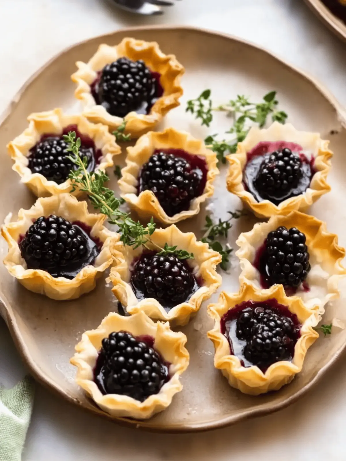 Brie Phyllo Cups with Blackberry and Thyme for Quick Elegance 3 Brie Phyllo Cups with Blackberry and Thyme